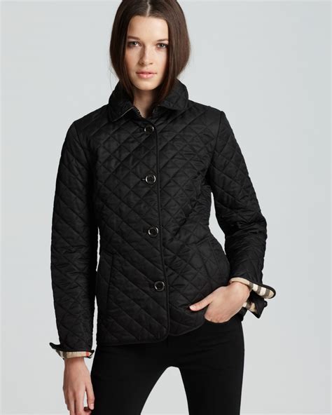 burberry brit quilted jacket copford black medium|Burberry Brit Fitted Quilted Copford Jacket Women .